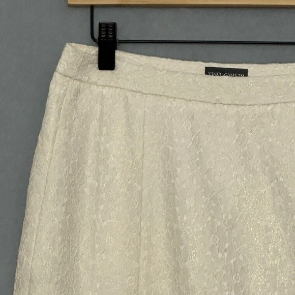 Vince Camuto Womens Skirt 2 Ivory Lace Mini Classic Occassion Feminine Coquette - Picture 2 of 12